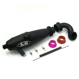 1/10 COMPELETE TUNED EXHAUST SYSTEM / BLACK PAINTED