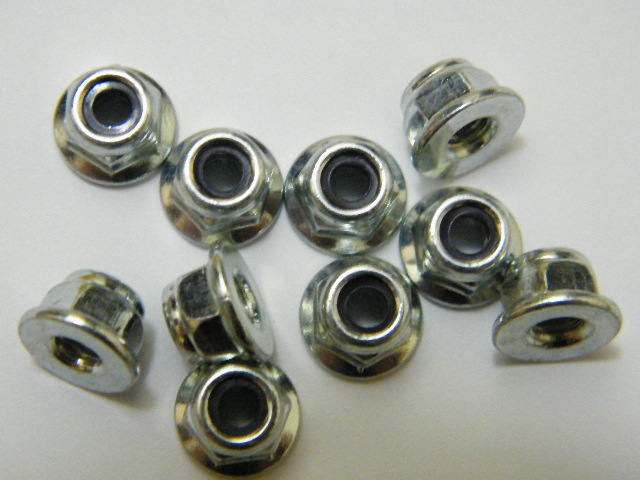Flange Lock Nut Nickle M4 4MM (10) 