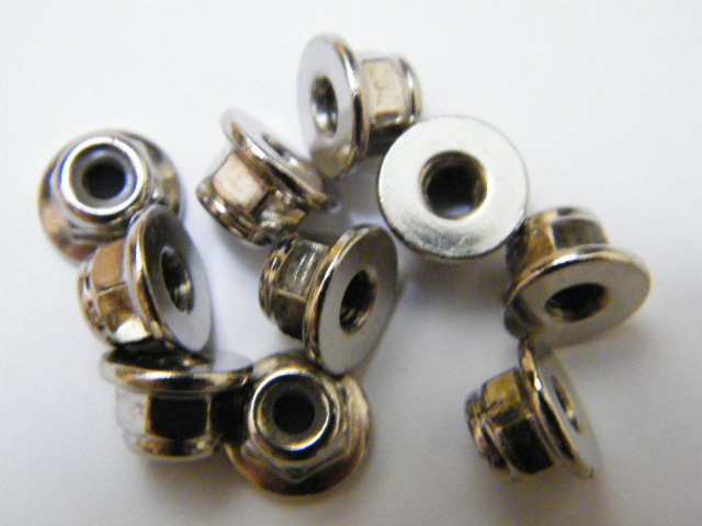 Flange Lock Nut Nickle M3 3MM (10) 