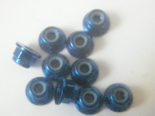 3mm Aluminum Lock Nut (Sapphire Blue) (10) 